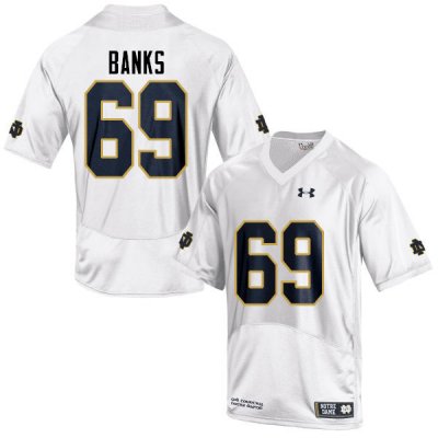 Notre Dame Fighting Irish Men's Aaron Banks #69 White Under Armour Authentic Stitched College NCAA Football Jersey TBU8699BX